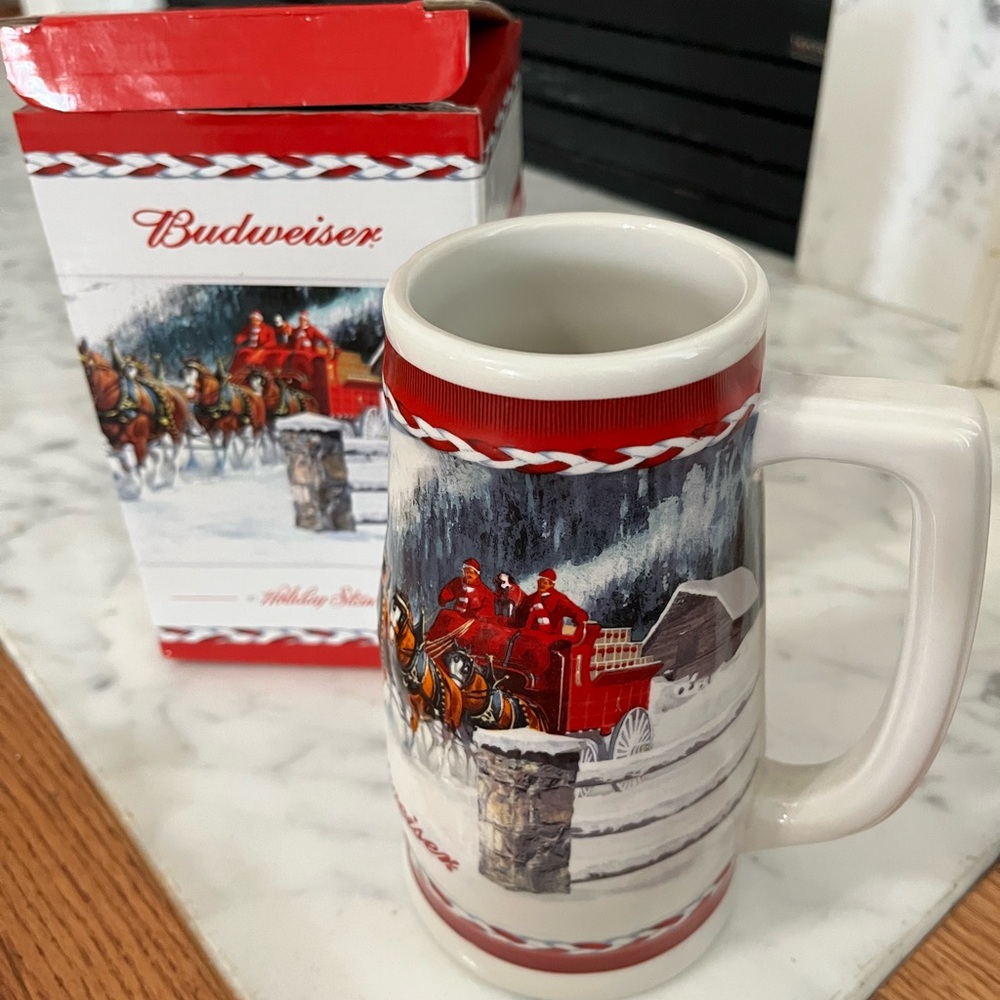 Budweiser Red and White Collectible Mug